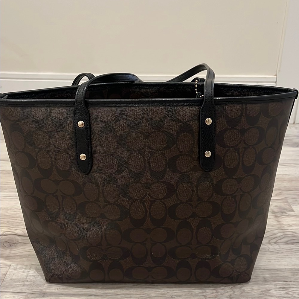 Coach Black and Brown Signature Tote - Picture 2 of 13